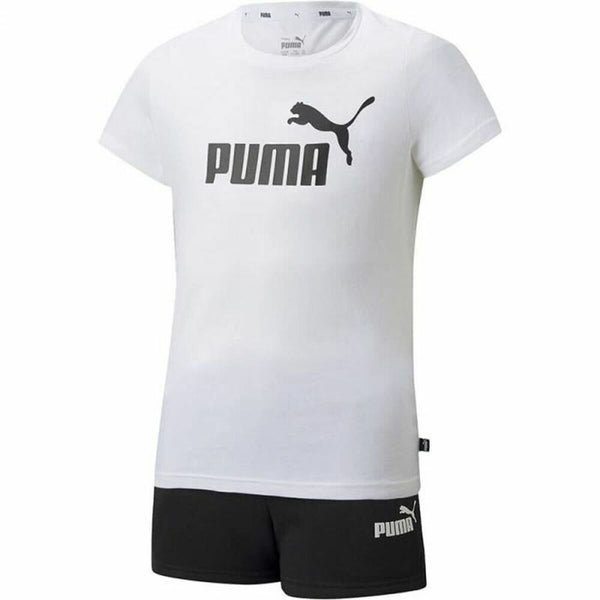 Completo Sportivo per Bambini Puma Logo Tee Bianco