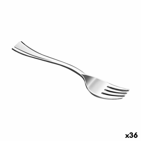 Set di forchette riutilizzabili Algon Argentato 24 Pezzi 10 cm (36 Unità)