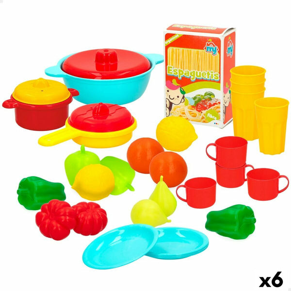 Set de jouets alimentaires Colorbaby Linge et ustensiles de cuisine 31 Pièces (6 Unités)