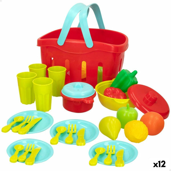 Set de jouets alimentaires Colorbaby Linge et ustensiles de cuisine 36 Pièces (12 Unités)