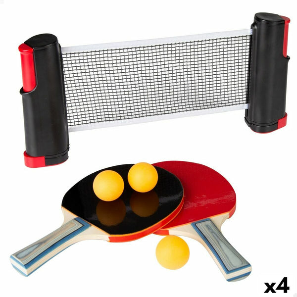 Tischtennis-Set mit Netz Aktive 165 x 19,5 x 5,5 cm (4 Stück)