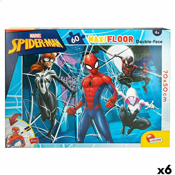 Puzzle Enfant Spider-Man Double face 60 Pièces 70 x 1,5 x 50 cm (6 Unités)