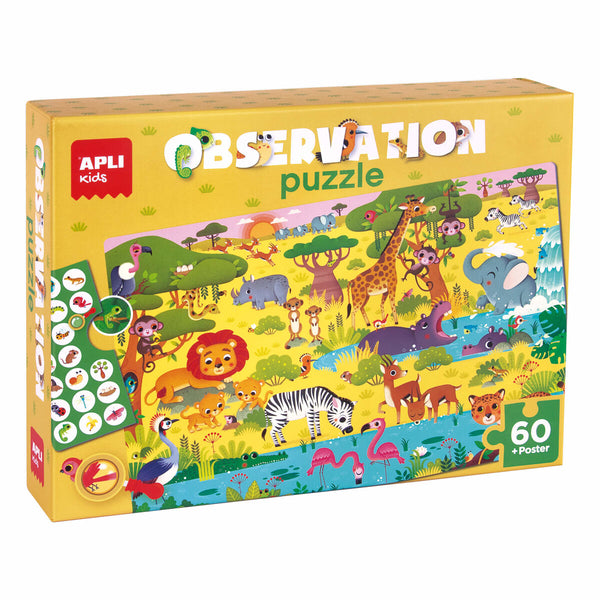Puzzle Apli Observation Jungle 60 Pièces