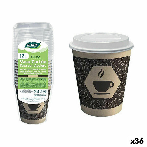 Gläserset Algon Pappe Kaffee 12 Stücke 120 ml (36 Stück)