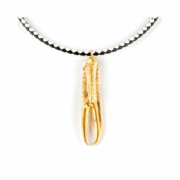 Damenhalskette Shabama Tuent Luxe Messing Goldenes Blitzbad Leder 38 cm