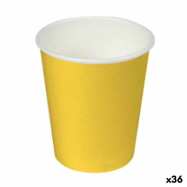 Gläserset Algon Pappe Einwegartikel Gelb 36 Stück (24 Stücke)