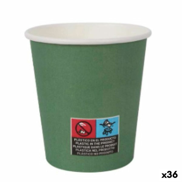 Set de Verres Algon Carton Produits à usage unique 200 ml Vert 36 Unités (24 Pièces)