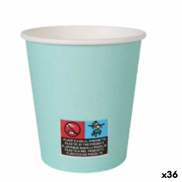 Gläserset Algon Pappe Einwegartikel Aquamarin 36 Stück 200 ml (24 Stücke)