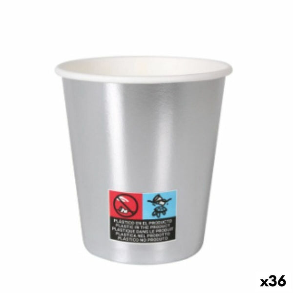 Gläserset Algon Pappe Einwegartikel Silberfarben 36 Stück 200 ml (10 Stücke)