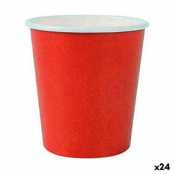Set di Bicchieri Algon Monouso Cartone Rosso 20 Pezzi 120 ml (24 Unità)