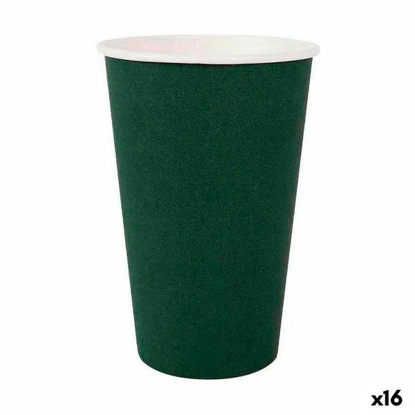 Gläserset Algon Einwegartikel Pappe grün 7 Stücke 450 ml (16 Stück)