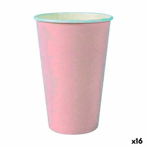 Gläserset Algon Einwegartikel Pappe Rosa 7 Stücke 450 ml (16 Stück)