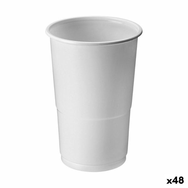 Lot de verres réutilisables Algon Blanc 25 Pièces 250 ml (48 Unités)