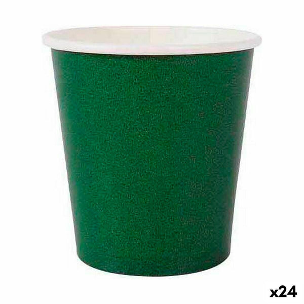 Set de Verres Algon Produits à usage unique Carton Vert 20 Pièces 120 ml (24 Unités)