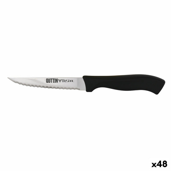Couteau dentelé Quttin Kasual Noir Argenté 22 x 2 x 1,5 cm (48 Unités)