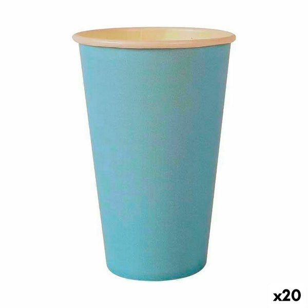 Set di Bicchieri Algon Monouso Cartone Azzurro 10 Pezzi 350 ml (20 Unità)