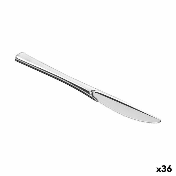 Wiederverwendbares Messerset Algon Silberfarben 10 Stücke 20 cm (36 Stück)