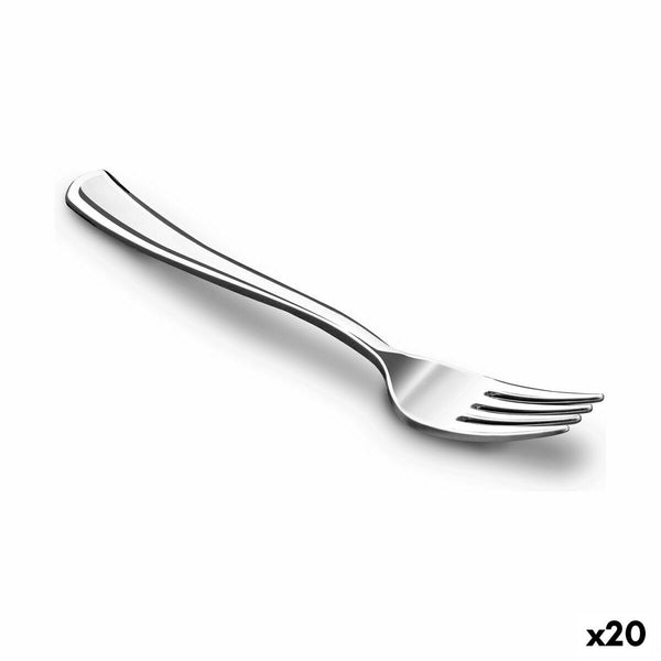 Set de fourchettes réutilisables Algon Argenté 50 Pièces 18,5 cm (20 Unités)