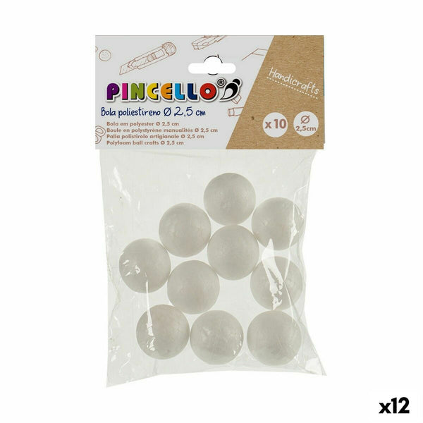 Matériaux pour travaux manuels Balles polystyrène Ø 2,5 cm Blanc 12 Unités