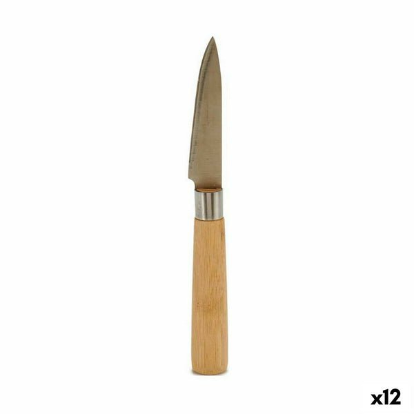 Coltello Spelucchino Argentato Marrone Acciaio inossidabile Bambù 22 x 19,5 x 2 cm (12 Unità)