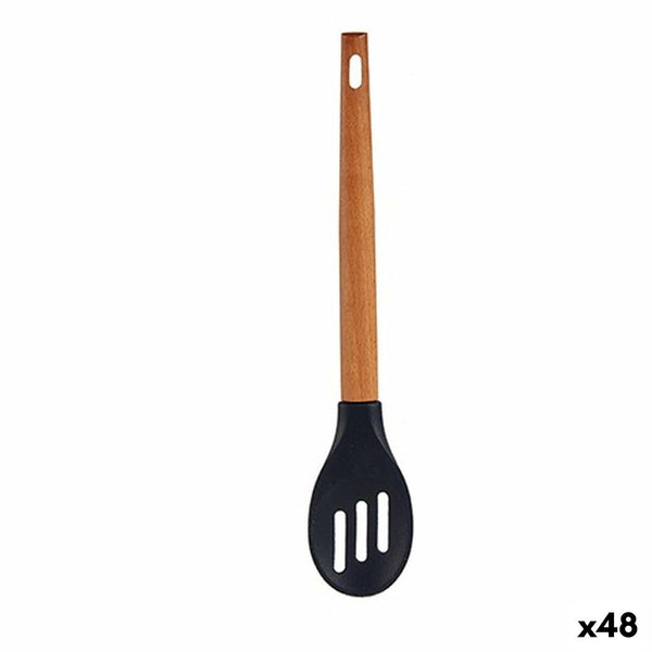 Cucchiaio Nero Silicone legno di faggio 6 x 1,8 x 30,5 cm (48 Unità)